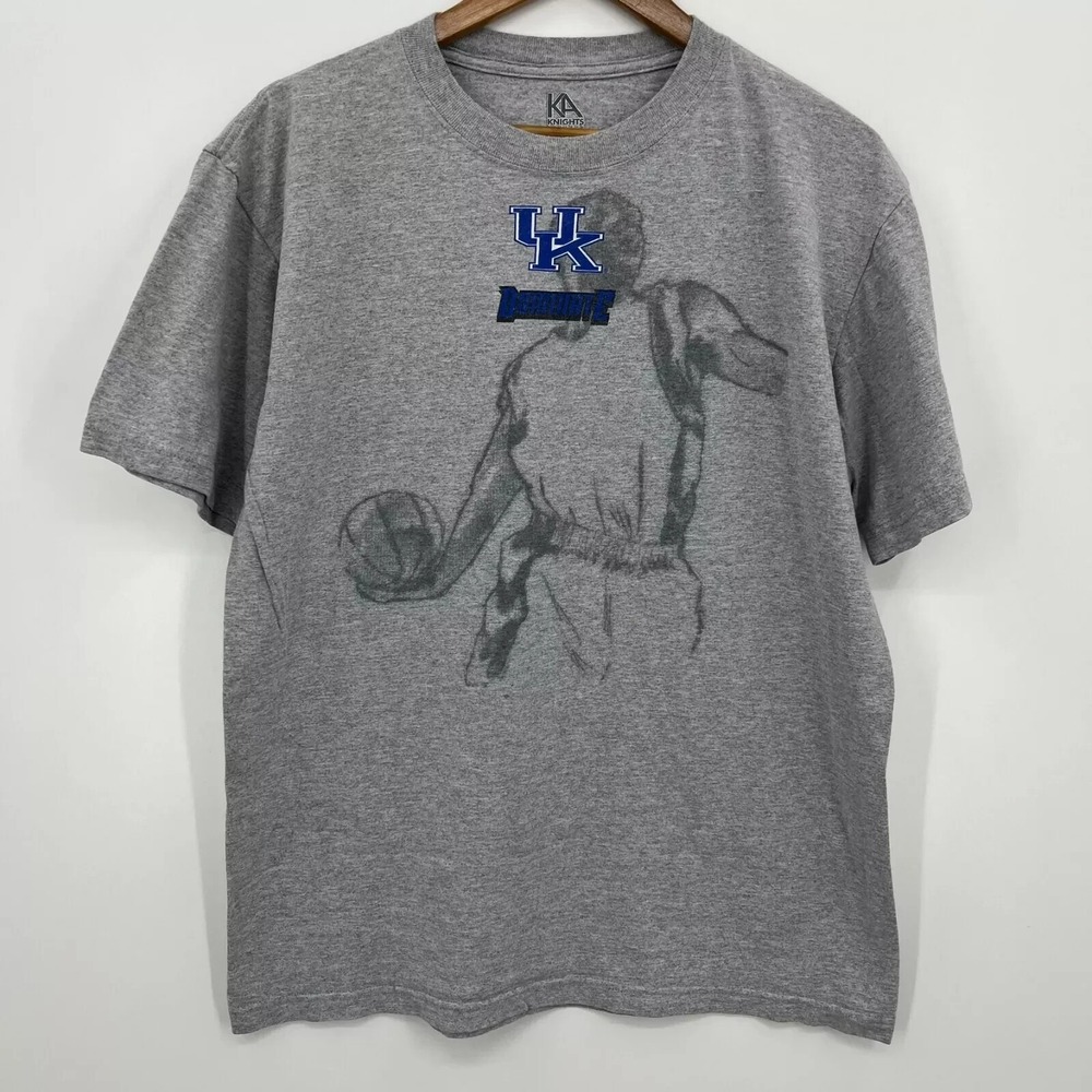 Knights Apparel Kentucky Wildcats Mens Large Grey Basketball Graphic T-Shirt UK